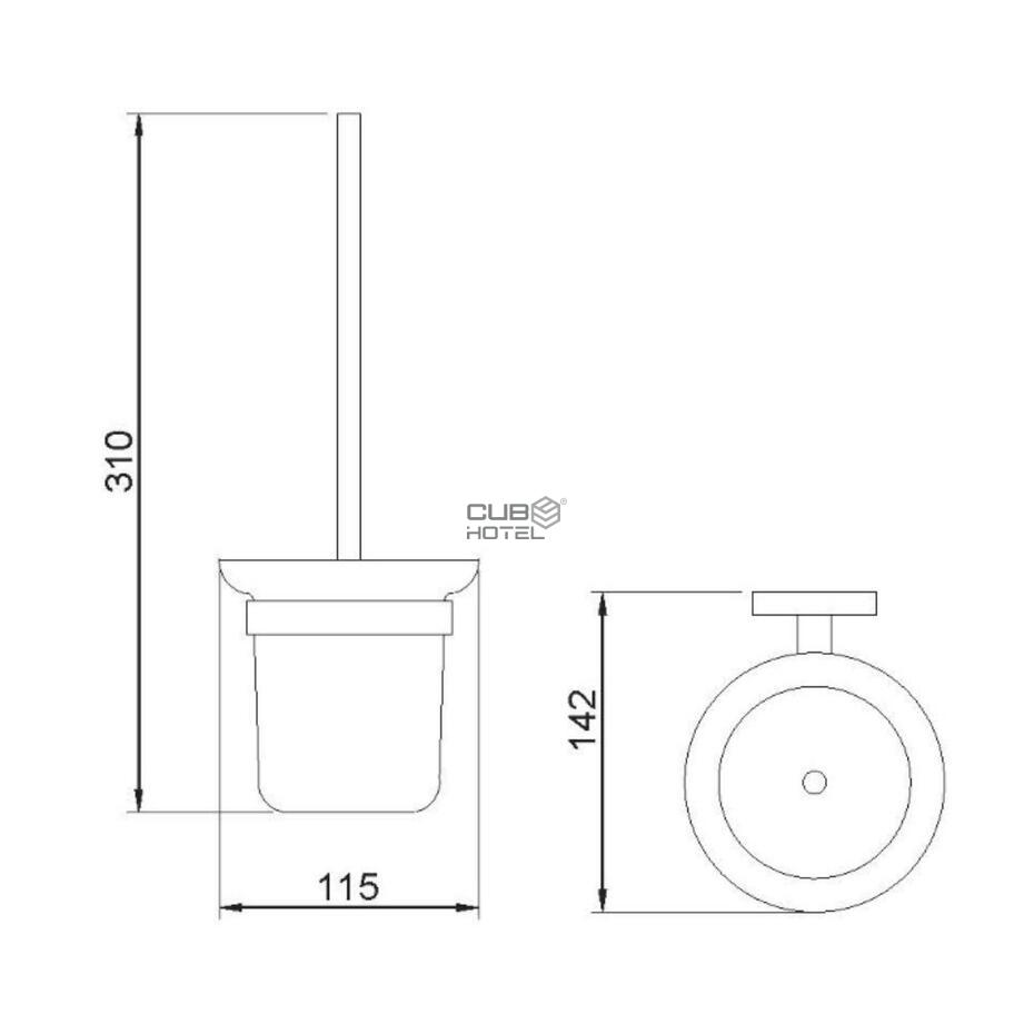Escova Piaçaba De Parede Inox Brilho