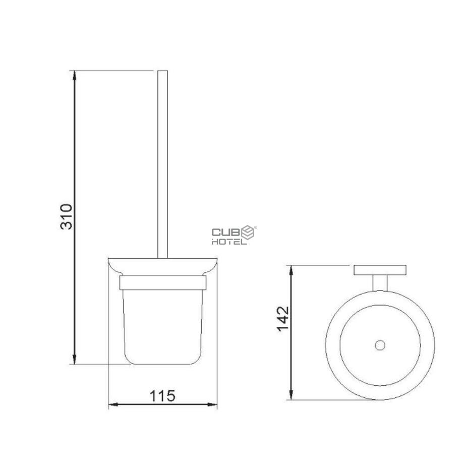 Satin Finished Stainless Steel Toilet Brush