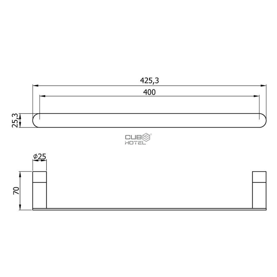 Toalheiro Aço Inox Escovado 40cm Serie VERONA