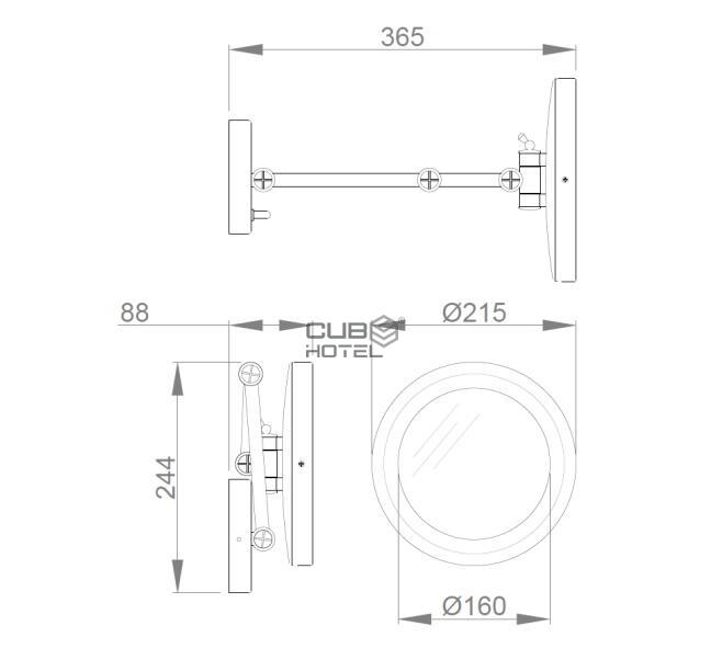 Espejo extensible de aumento 3x con iluminación LED