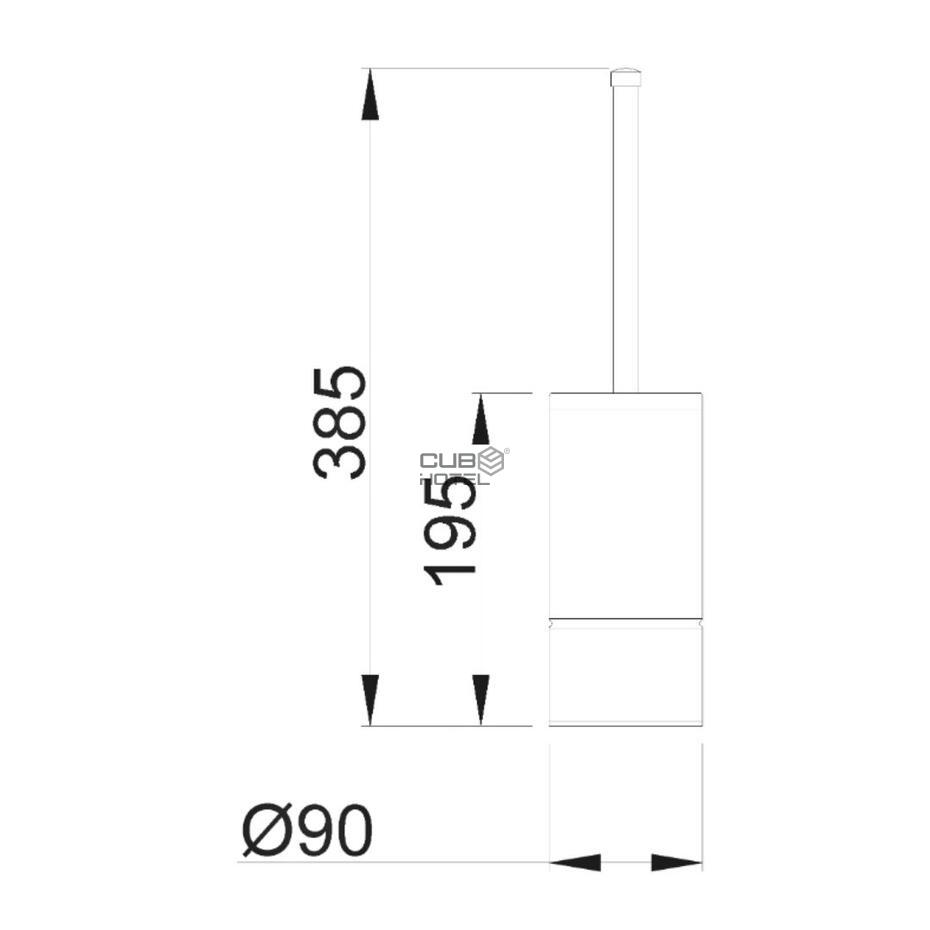 Brushed stainless steel wall-mounted toilet brush