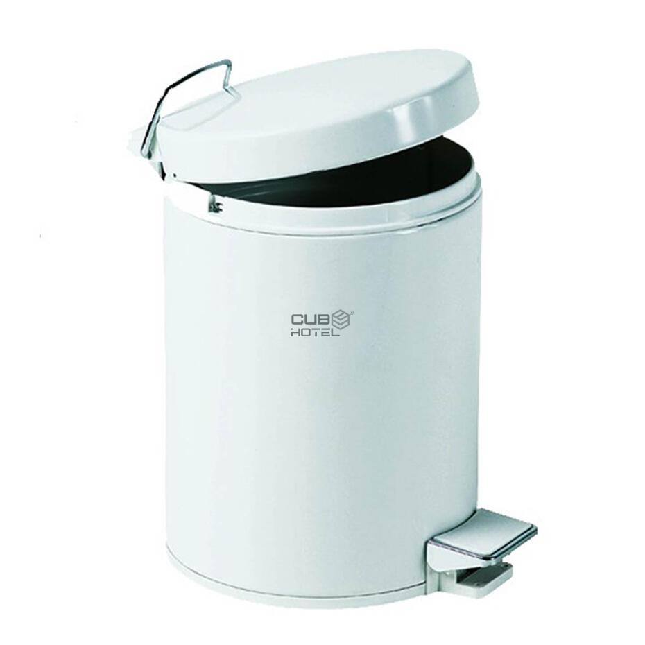 White Finished Steel Bin 5 Lt