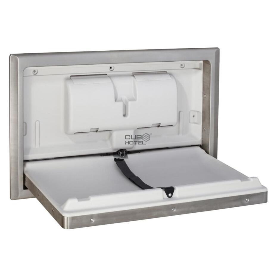 Cambia pañales horizontal encastrado de Acero Inoxidable