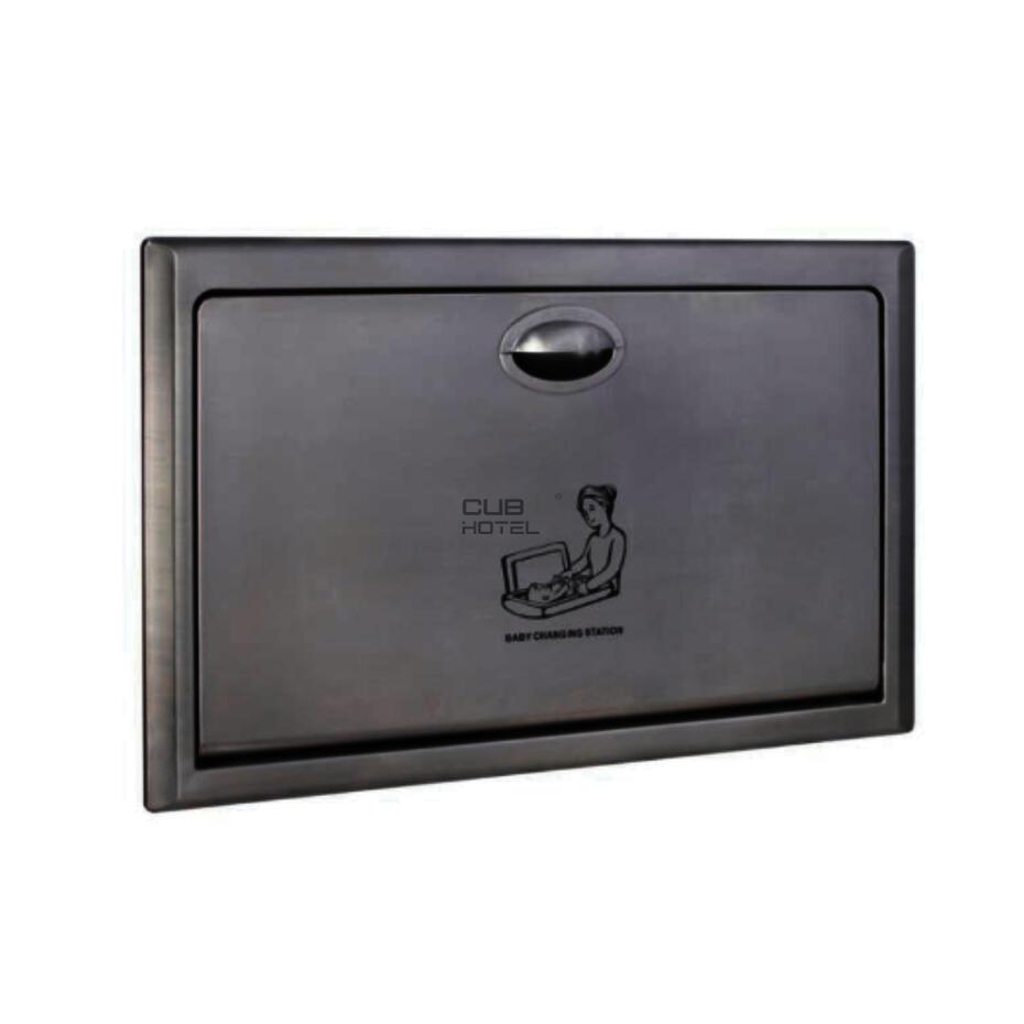 Cambia pañales horizontal encastrado de Acero Inoxidable