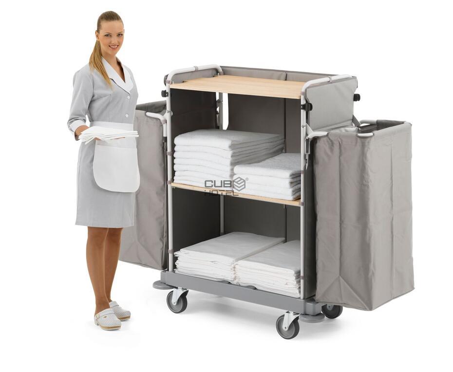 Green Hotel 875 Housekeeping Trolley with 2 Bags