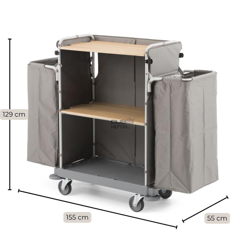 Green Hotel 875 Housekeeping Trolley with 2 Bags