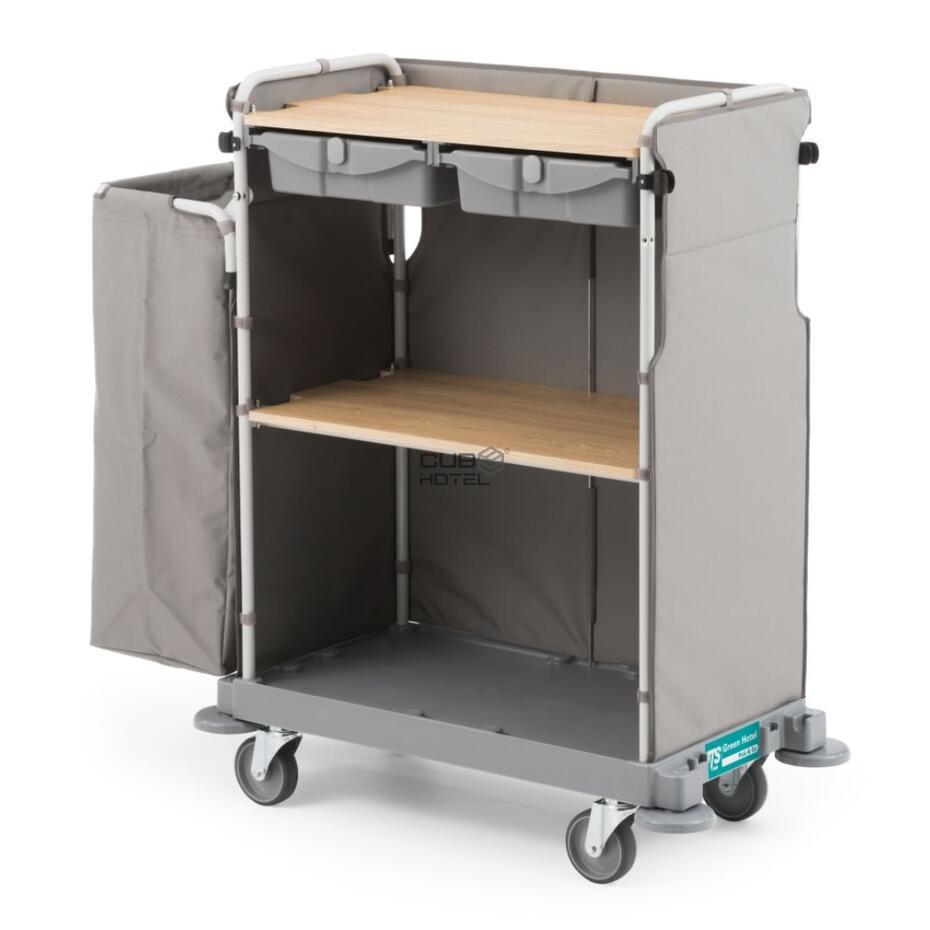 Carro Housekeeping Green Hotel 870 com 2 Gavetas