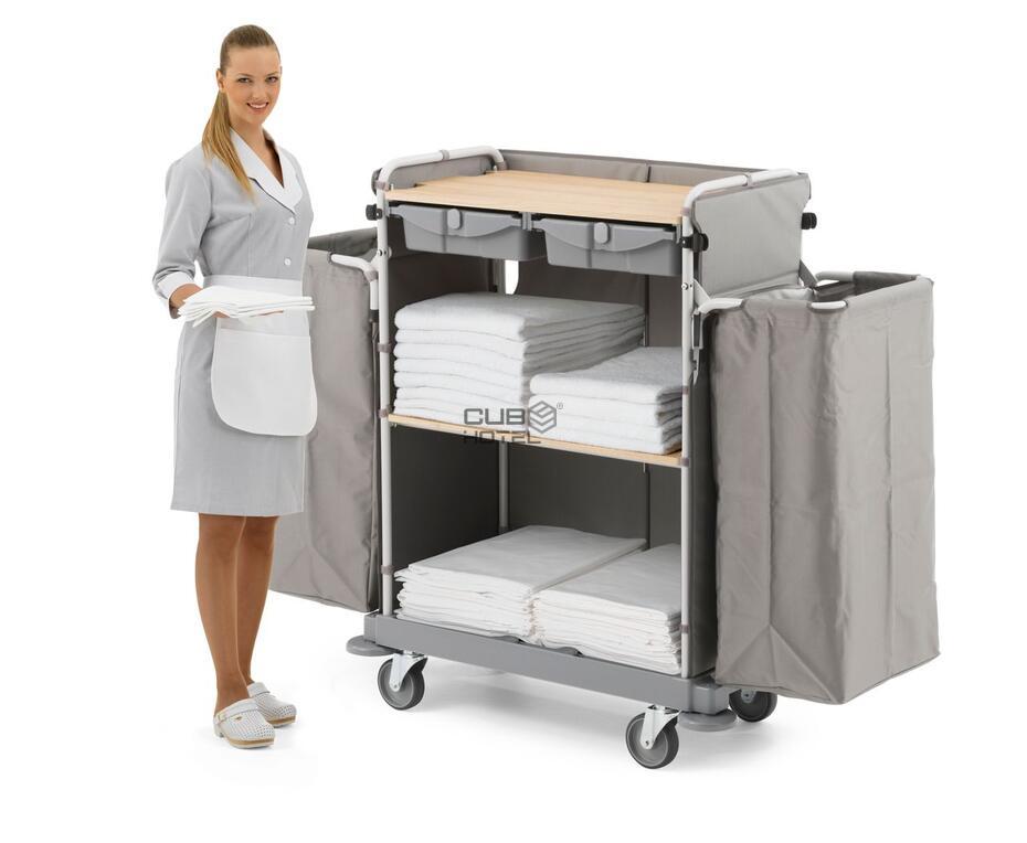Carro Housekeeping Green Hotel 875 con 2 Bolsas y 2 Cajones