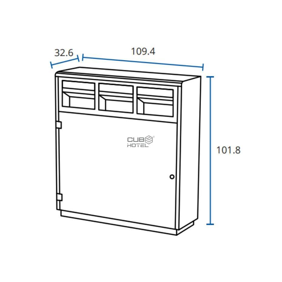 Ecoponto 180L Exterior para Espaços Públicos com 3 Separadores