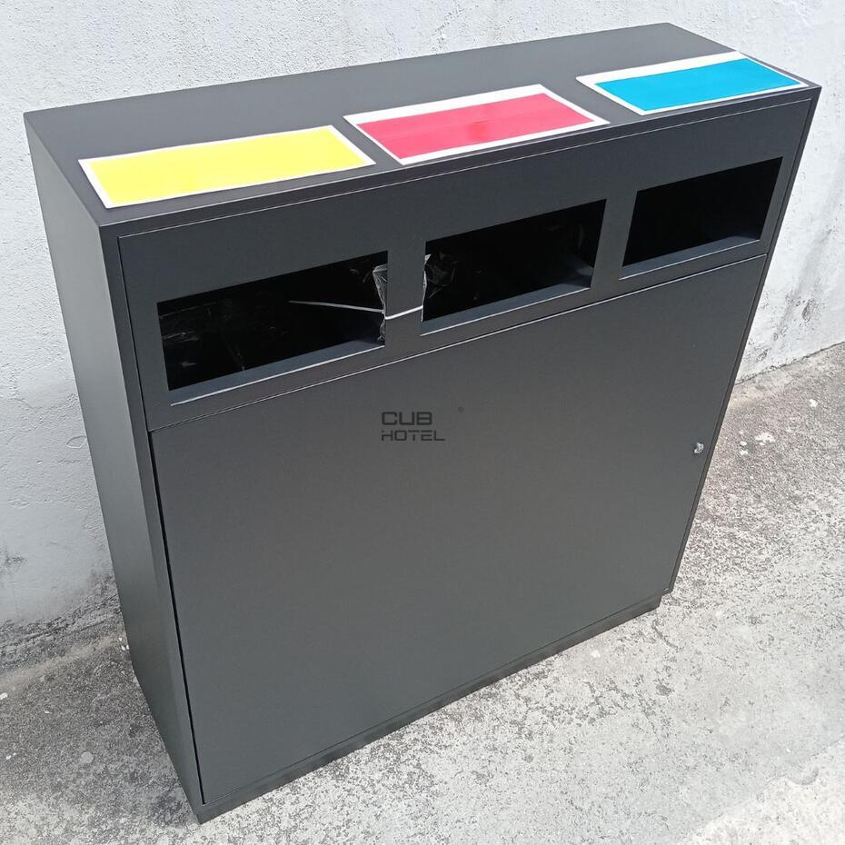 Ecoponto 180L Exterior para Espaços Públicos com 3 Separadores