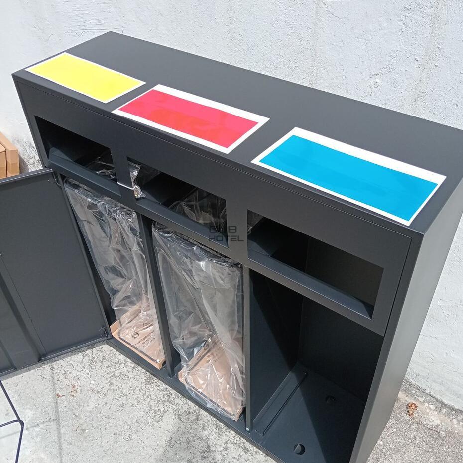 Ecoponto 180L Exterior para Espaços Públicos com 3 Separadores