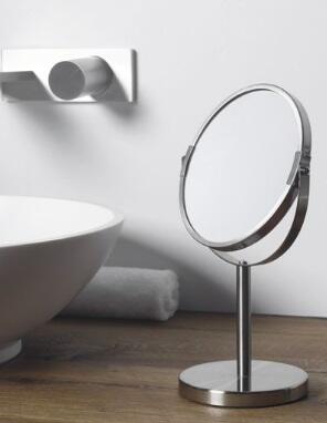 Brushed Metal Mirror 2X Magnification