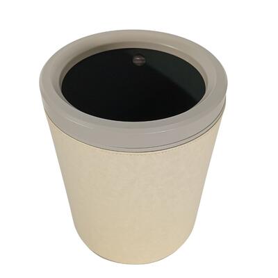 Double Body Ivory Poly Leather Wastebasket