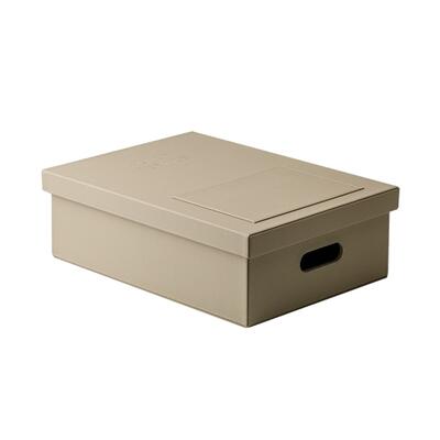 Shoe Return Box in Sand or Black Faux Leather with Velvet Lining