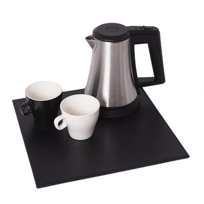 Black Synthetic Leather Tray with 0.5L Stainless Steel Boiler