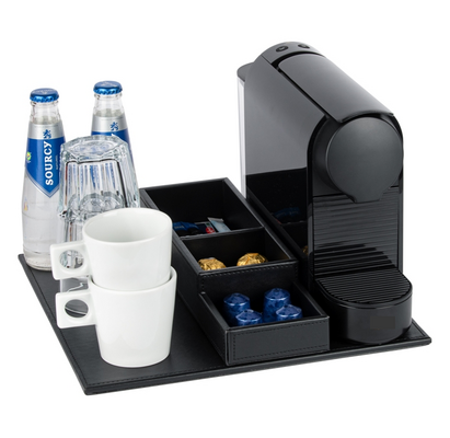 Main Tray SNAP Black Faux Leather 30x30 cm