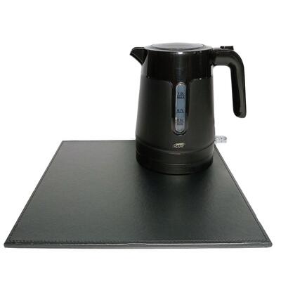 Black Faux Leather Tray Kit 32x32cm with Salsa 1L Electric Kettle