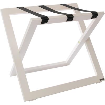 Folding luggage racks for hotels - solid wood white