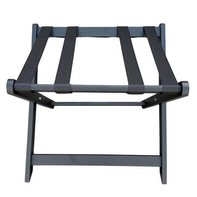 Foldable Black Wooden Luggage Rack for Hotel