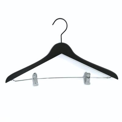 50 Black Hangers Black Hook and Chrome Clamps