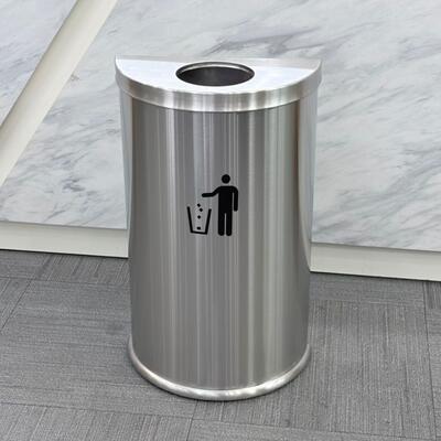 Semi-Round Stainless Steel Waste Bin 20L