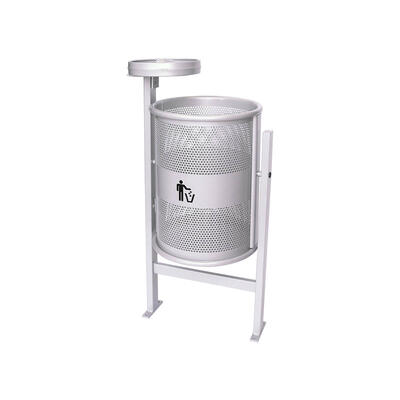 Garden Bin With Ashtray Steel Epoxy Paint