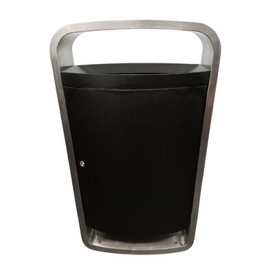 Outdoor Waste Bin Stainless Steel and Coated Iron