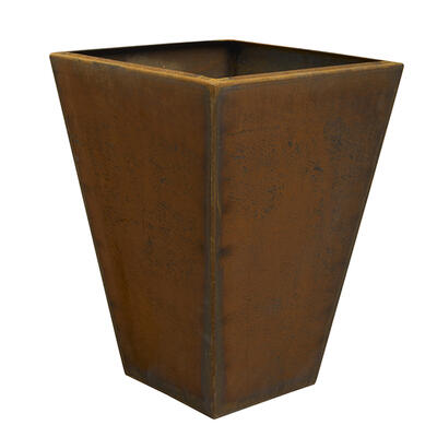 Corten Steel Tapered Square Flowerpot Corten