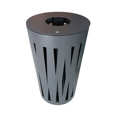 Outdoor Grey Iron Waste Bin 45L with Inner Container