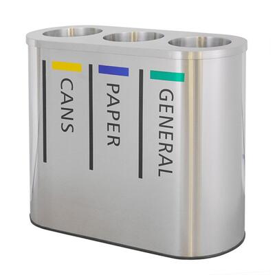 3x40L Stainless Steel Recycling Ecopoint