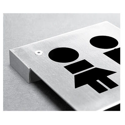 Vinyl pictograms applied to stainless steel - 150 x 150mm