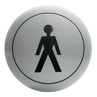 Pictogram WC sticker Man Stainless Steel