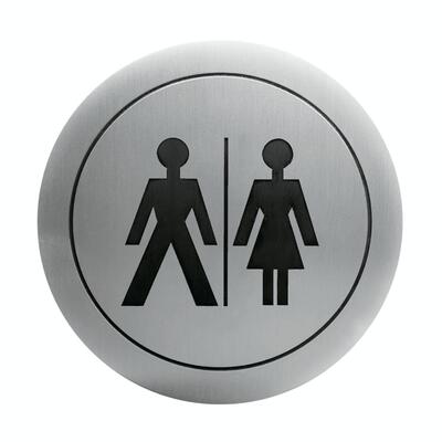 Pictogram WC Sticker Unisex Stainless Steel