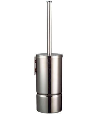 Brushed stainless steel wall-mounted toilet brush