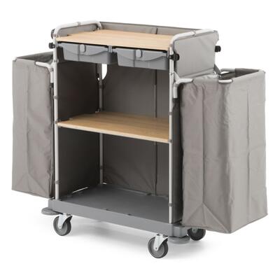 Carro Housekeeping Green Hotel 875 com 2 Sacos e 2 Gavetas